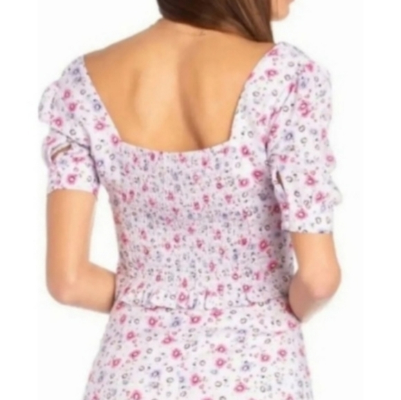 Pink and purple floral print crop top - Picture 2 of 9